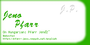 jeno pfarr business card